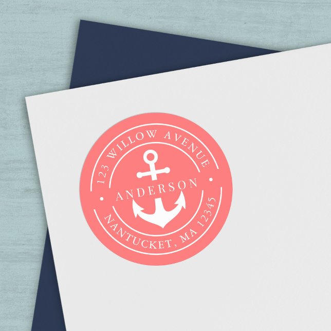 Sticker Rond Couleur modifiable Bordure blanche Adresse de renv (Créateur téléchargé)