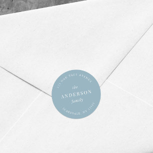 Sticker Rond Couleur modifiable Nom de famille Adresse de retou