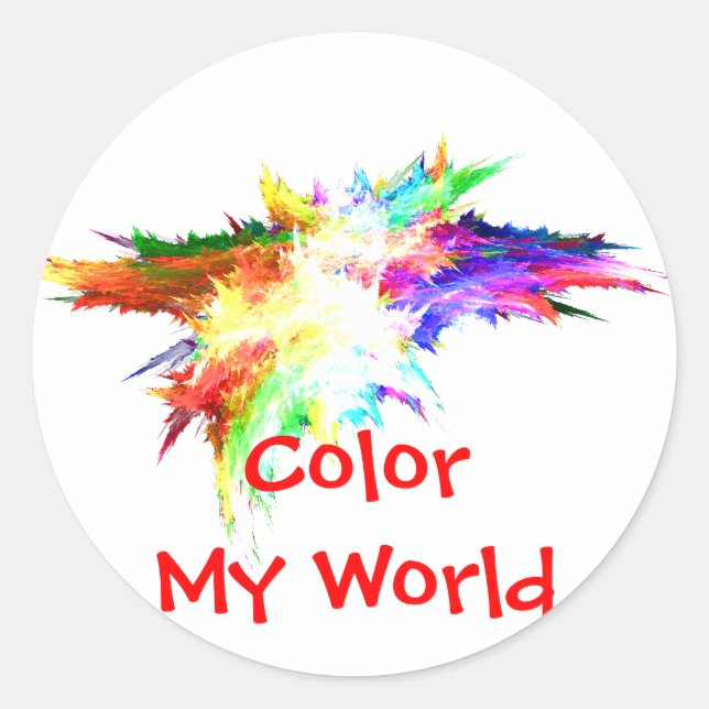 Sticker Rond Couleur Mon monde (Devant)