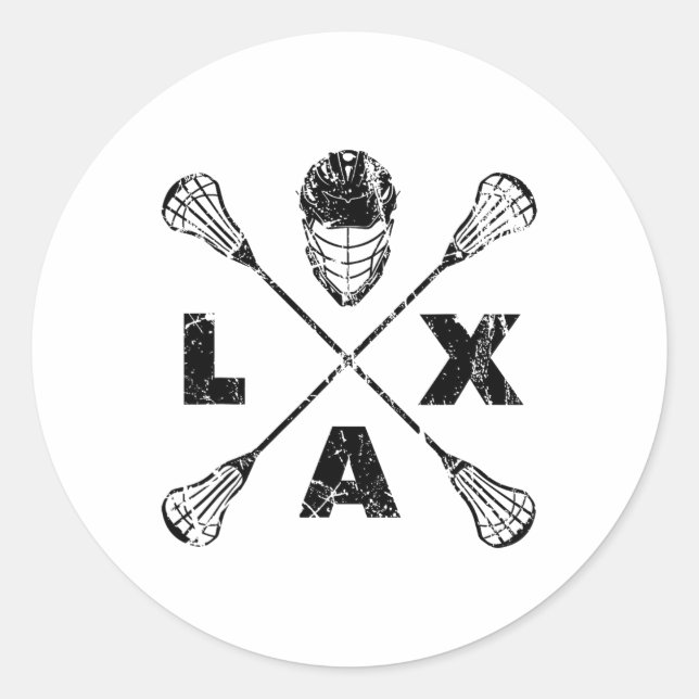 Sticker Rond Couleur noire de l'axe de croix de Lacrosse (Devant)