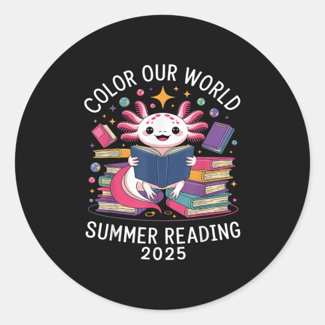 Sticker Rond Couleur Notre Programme Mondial De Lecture Été 202 (Devant)