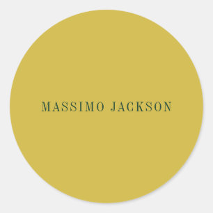 Sticker Rond Couleur or Minimaliste Moderne Uni