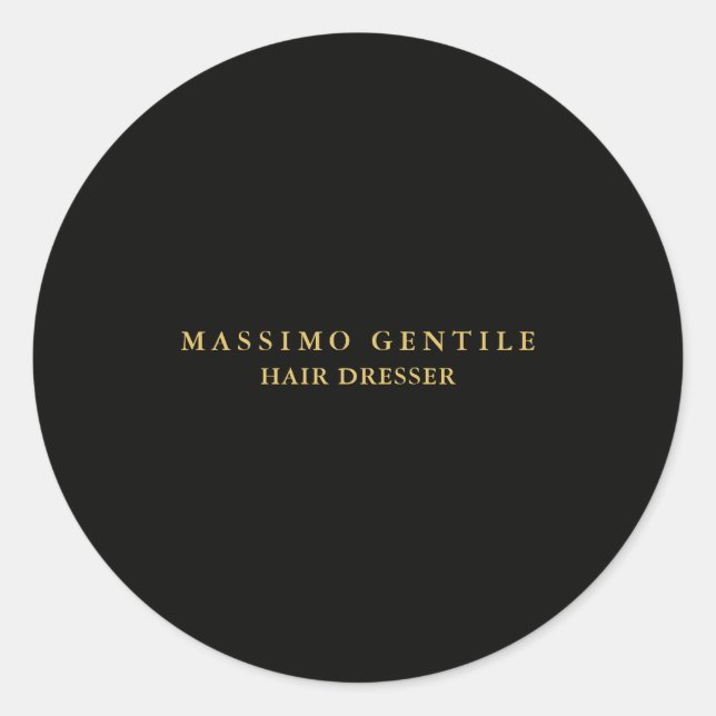 Sticker Rond Couleur Or Noir Professionnel Tendance (Devant)