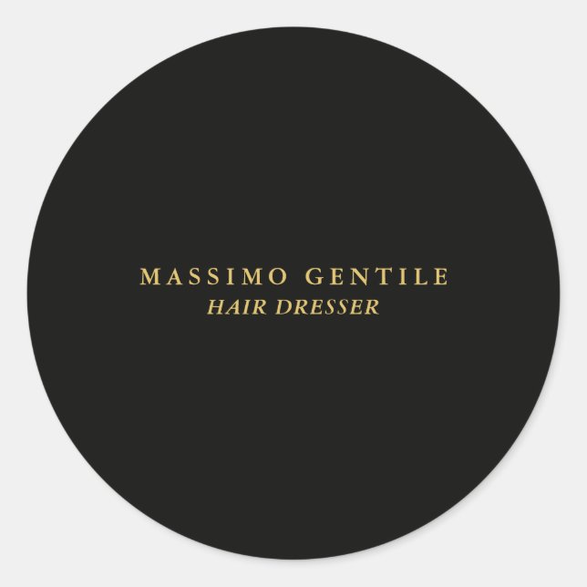 Sticker Rond Couleur Or Noir Professionnel Tendance (Devant)