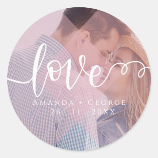 Sticker Rond Couleur Pastel | Amour | Photo