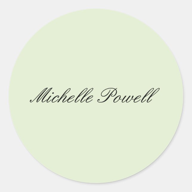 Sticker Rond Couleur Pastel Clair Moderne Script Tendance (Devant)