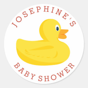 Sticker Rond Couleur personnalisée du Baby shower de canard so