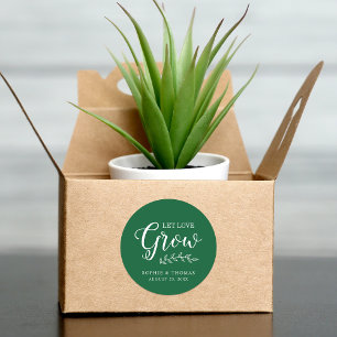 Sticker Rond Couleur personnalisée Feuille Mariage laisser l'am