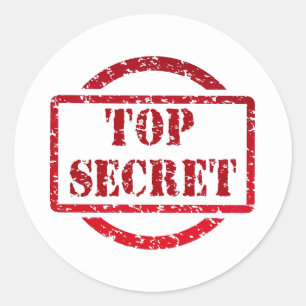 Sticker Rond Couleur personnalisée Top Secret Red Stamp Documen