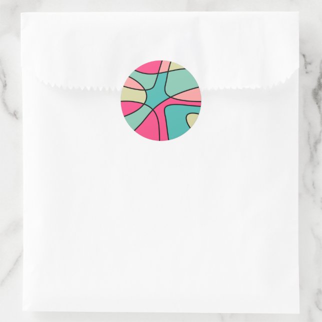Sticker Rond Couleur ronde Abstraite 160422(04) (Sac)