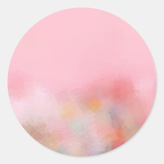 Sticker Rond Couleur rose Modèle tendance personnalisée (Devant)