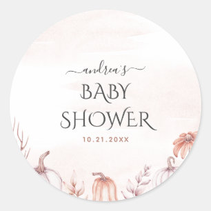 Sticker Rond Couleur rose vif Chaud Chaud Citrouille Baby showe