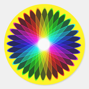 Sticker Rond Couleur Roue Arrondi Arc-en-ciel Halo hypnotique