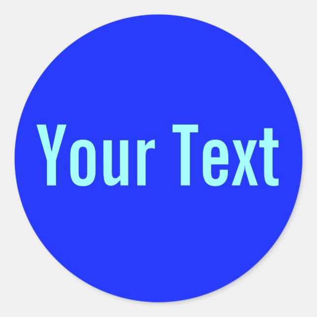 Sticker Rond COULEUR SEULEMENT | bleu royal + votre texte (Devant)
