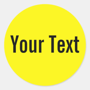 Sticker Rond COULEUR SEULEMENT   citron + votre texte
