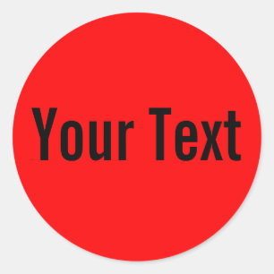 Sticker Rond COULEUR SEULEMENT   feu rouge + votre texte