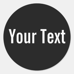 Sticker Rond COULEUR SEULEMENT noir + texte