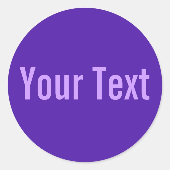 Sticker Rond COULEUR SEULEMENT | violet + votre texte (Devant)