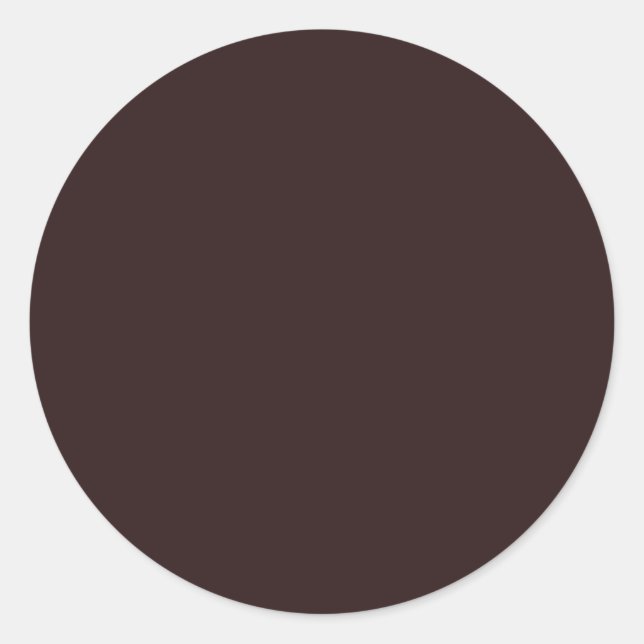 Sticker Rond Couleur solide simple de Brown foncé (Devant)