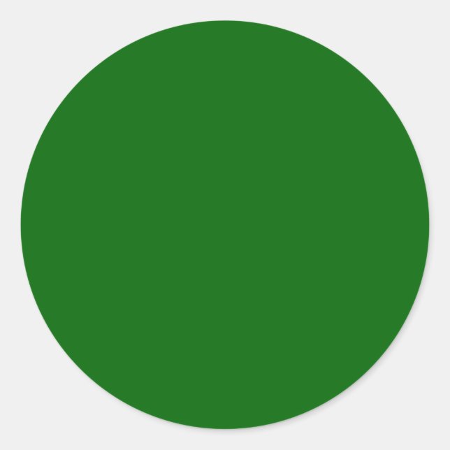 Sticker Rond Couleur solide verte de Noël (Devant)