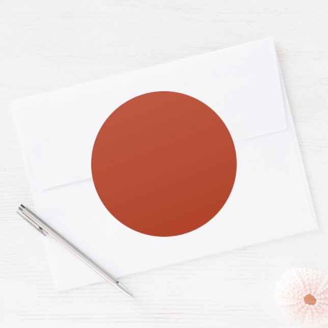 Sticker Rond Couleur uni rouge brûlé orange (Enveloppe)