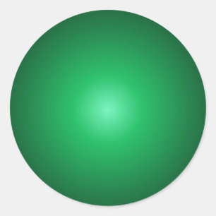Sticker Rond Couleur verte élégante personnalisée Modèle blanc