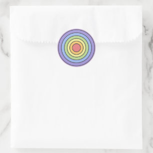 Sticker Rond Couleurs arc-en-ciel colorées modernes Motif
