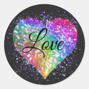 Sticker Rond Couleurs arc-en-ciel déclenchant parties scintilla