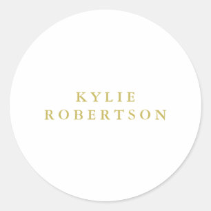Sticker Rond Couleurs Blanc & Or Professionnel Tendance Uni
