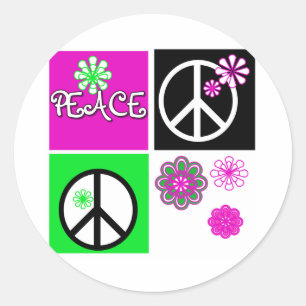 Sticker Rond Couleurs chaudes Paix