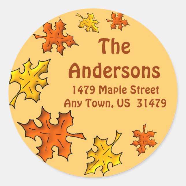 Sticker Rond Couleurs d'automne (Devant)