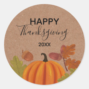 Sticker Rond Couleurs d'automne du bon thanksgiving