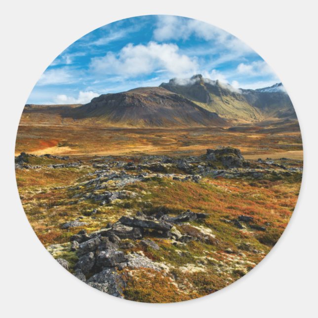 Sticker Rond Couleurs d'automne sur le paysage (Devant)
