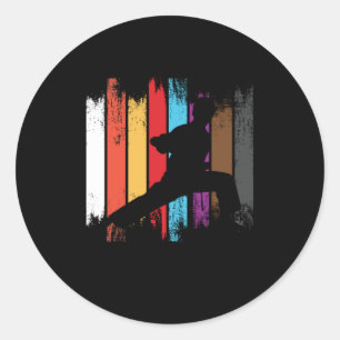 Sticker Rond Couleurs de ceinture karaté Silhouette
