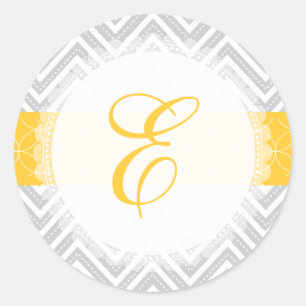 Sticker Rond Couleurs de chevron/monogramme/do-it-yourself PixD