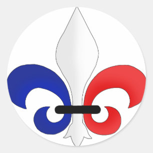 Sticker Rond Couleurs de drapeau de Fleur de lis France