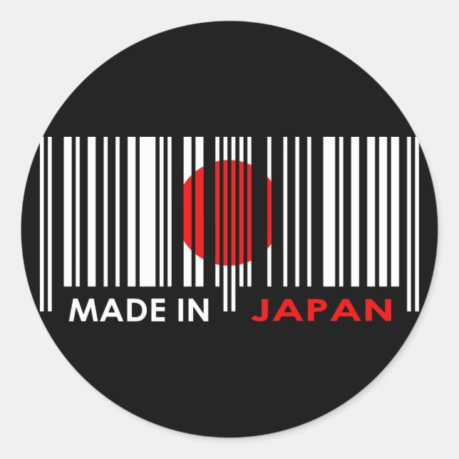 Sticker Rond Couleurs de drapeau du code barre JAPON Design fon (Devant)