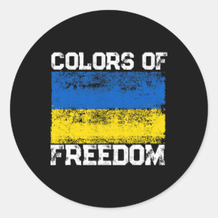 Sticker Rond Couleurs de la liberté Drapeau de l'Ukraine 1