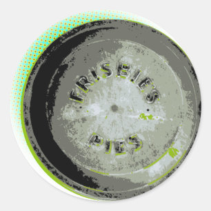 Sticker Rond Couleurs de terre de bidon de tarte de frisbee
