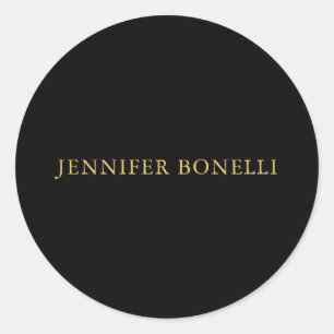 Sticker Rond Couleurs d'or noir professionnel tendance moderne