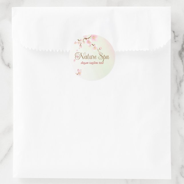 Sticker Rond Couleurs douces cerisier fleur arrière - plan Spa  (Sac)