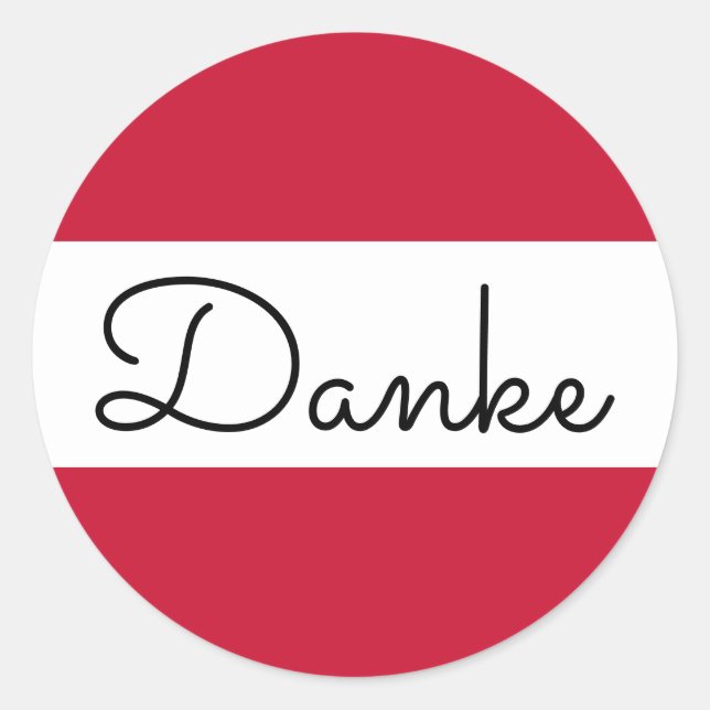 Sticker Rond Couleurs du drapeau autrichien Danke (Devant)