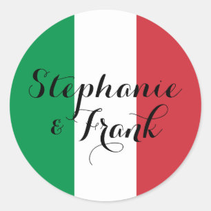 Sticker Rond Couleurs du drapeau italien pour un mariage
