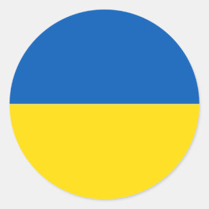 Sticker Rond Couleurs du drapeau Solid Ukraine