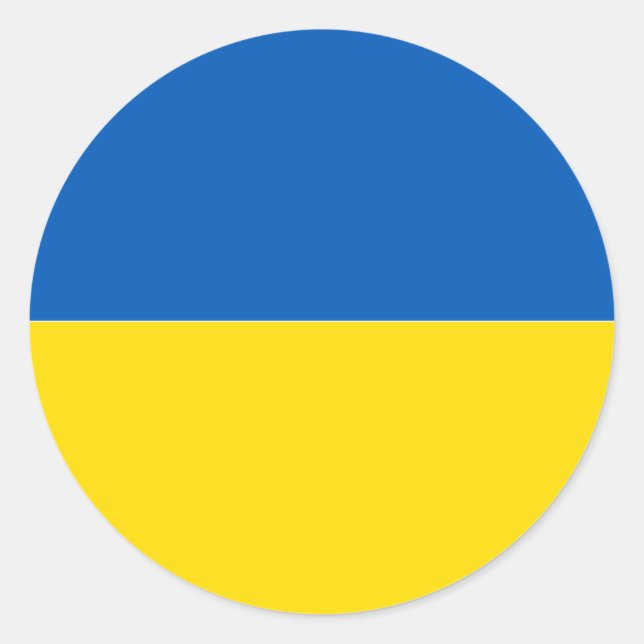 Sticker Rond Couleurs du drapeau Solid Ukraine (Devant)