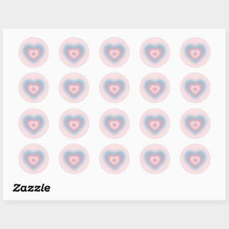 Sticker Rond Couleurs du drapeau transversal sur un coeur flou