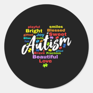Sticker Rond Couleurs du mois de la sensibilisation sur l'autis