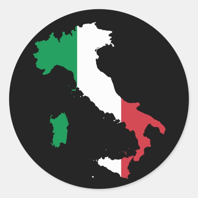 Sticker Rond Couleurs italiennes sur la botte (Devant)