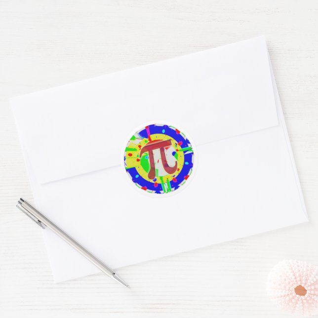 Sticker Rond Couleurs Jour Pi (Enveloppe)