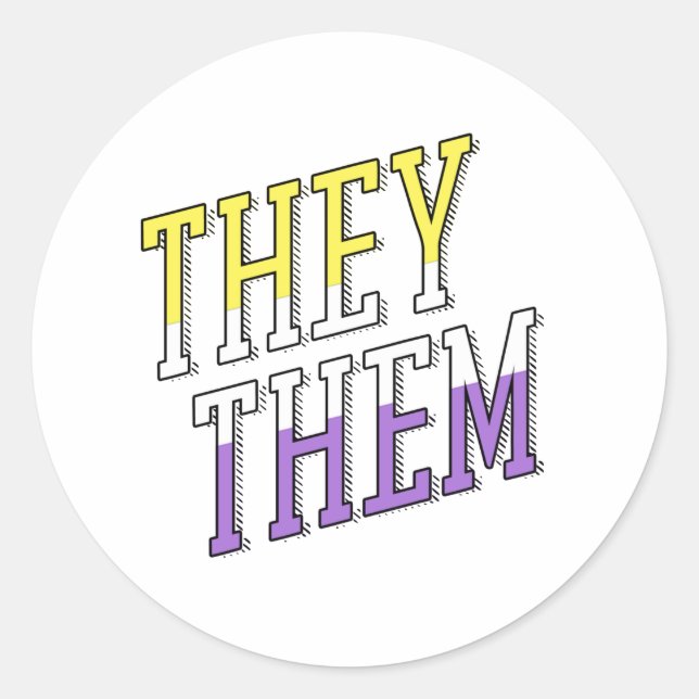 Sticker Rond Couleurs non binaires Ils Elles (Devant)